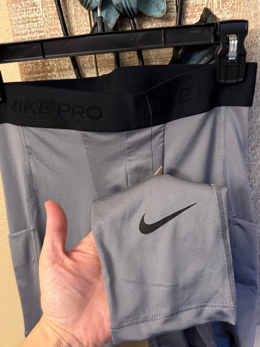 Nike Pro Collection Grey 3/4 Compression Tights Mens S NWT